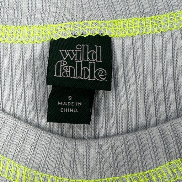 2 Piece Wild Fable Women's Small Black Crop Sweater And Blue Ribbed T-Shirt - Picture 16 of 16